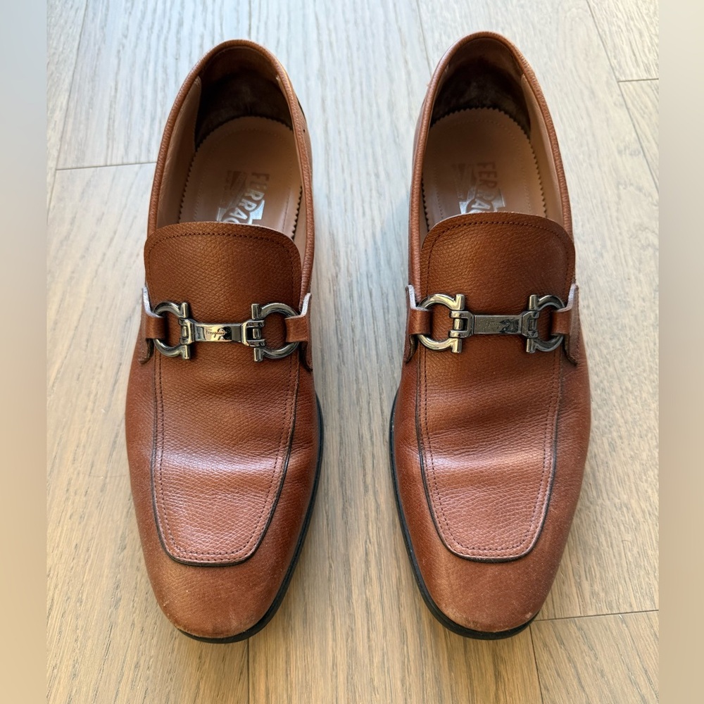 Salvatore Ferragamo Tan Leather Loafers